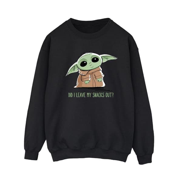 Star Wars Womens/Ladies The Mandalorian Grogu Snacks Meme Sweatshirt