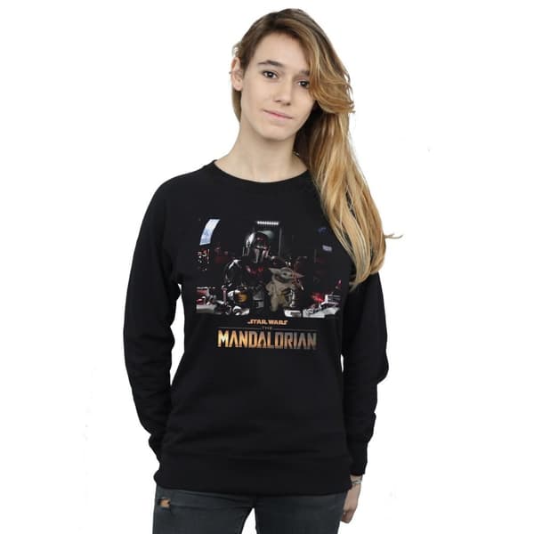 Star Wars Womens/Ladies The Mandalorian Child On Board Sweatshirt