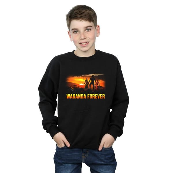 Marvel Boys Black Panther Wakanda Forever Sweatshirt