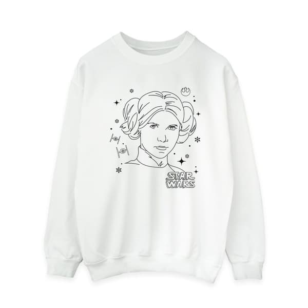 Star Wars Womens/Ladies Episode IV: A New Hope Leia Christmas Sketch Sweatshirt