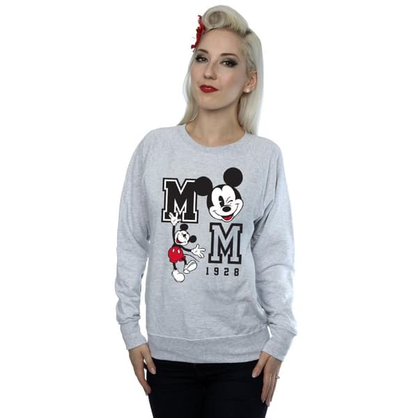 Disney Womens/Ladies Mickey Mouse Jump And Wink Sweatshirt