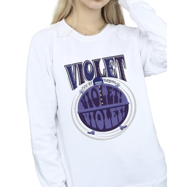 Willy Wonka Womens/Ladies Violet Turning Violet Sweatshirt