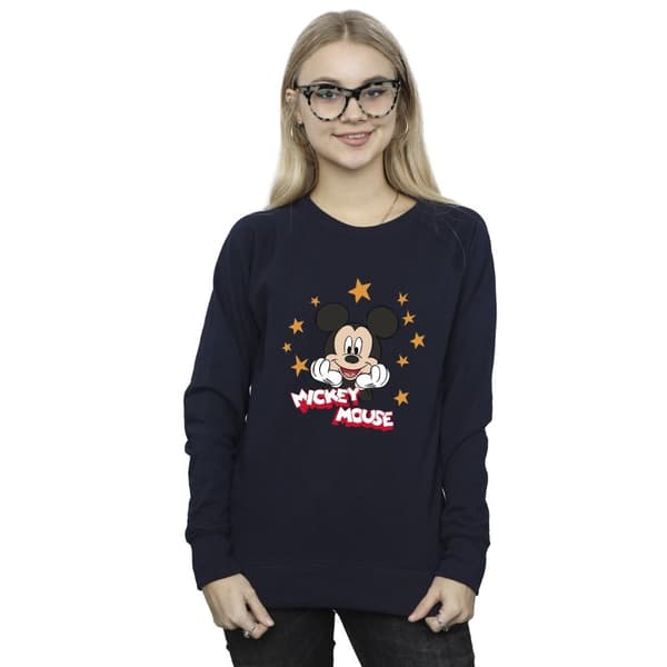 Disney Dam/Tjej Musse Pigg Stjärnor Sweatshirt