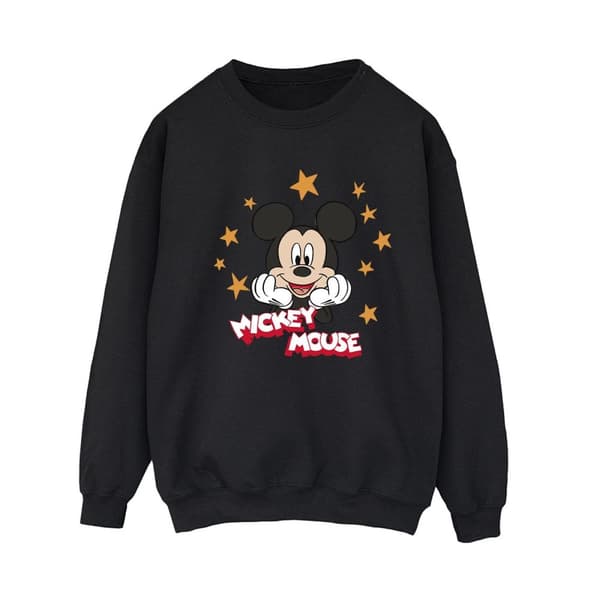 Disney Dam/Tjej Musse Pigg Stjärnor Sweatshirt Black XL