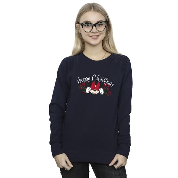 Disney Dam/Tjej Minnie Mouse Christmas Holly Sweatshirt