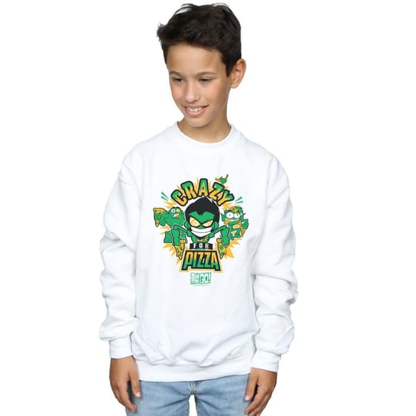 DC Comics Pojkar Teen Titans Go Crazy For Pizza Sweatshirt