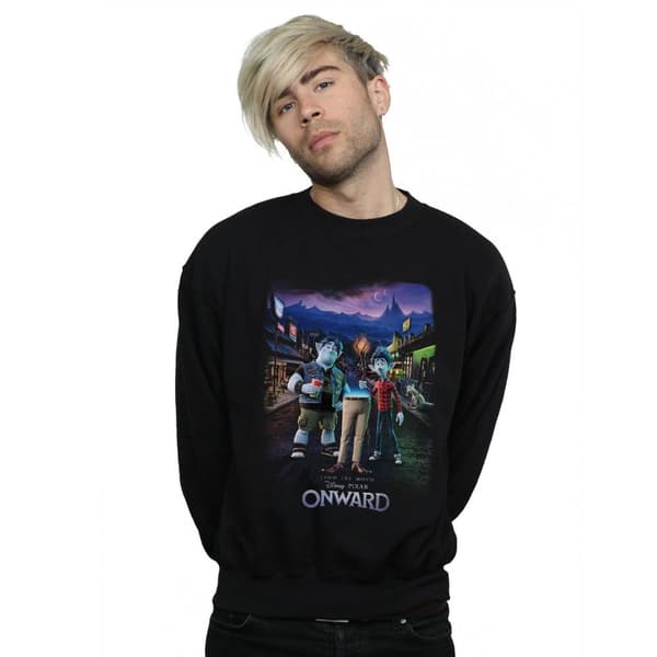 Disney Sweatshirt med karaktärsposter "Onward" för herrar