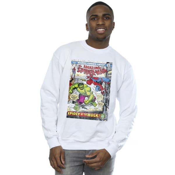 Marvel Mens Spider-Man VS Hulk Cover Sweatshirt