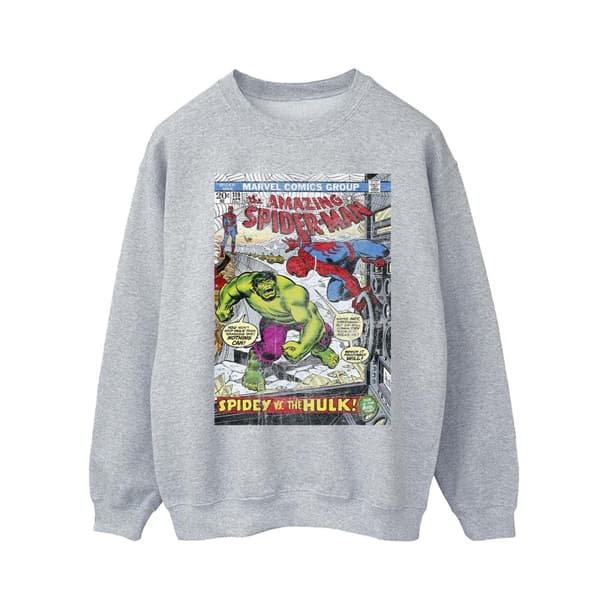 Marvel Mens Spider-Man VS Hulk Cover Sweatshirt