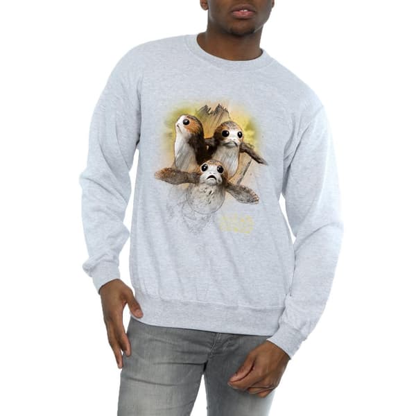 Star Wars Mens The Last Jedi Porgs Brushed Sweatshirt