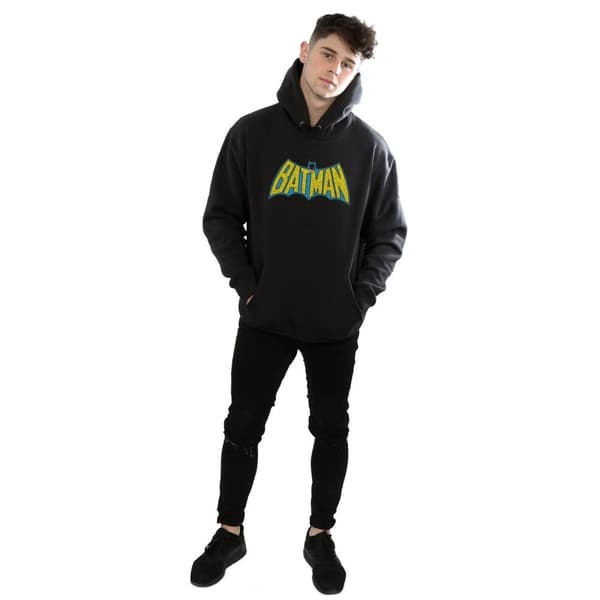 DC Comics Mens Batman Crackle Logo Hoodie