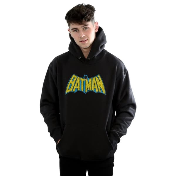DC Comics Mens Batman Crackle Logo Hoodie