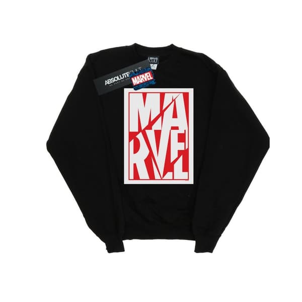 Marvel Pojkar Portrait Logo Sweatshirt Black 7-8 Years