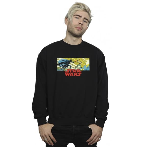 Star Wars Mens Comic Strip Luke And Vader Sweatshirt