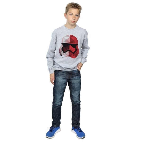 Star Wars Boys The Last Jedi Stormtrooper Red Cubist Helmet Sweatshirt