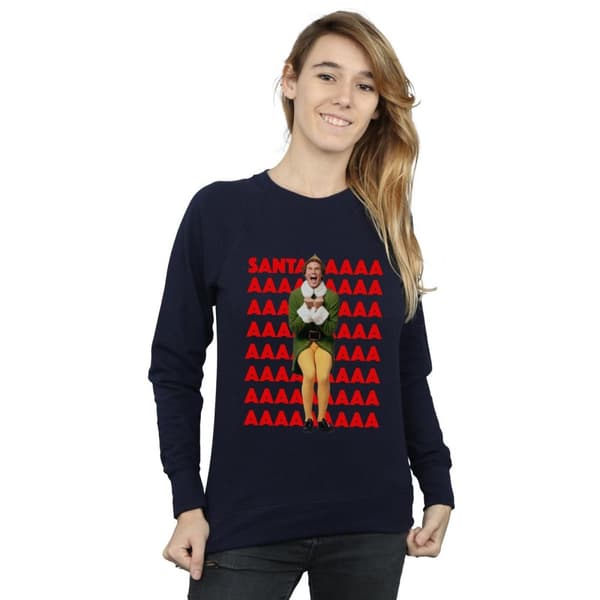 Elf Womens/Ladies Buddy Santa Scream Sweatshirt