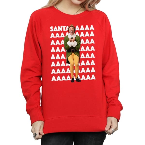 Elf Womens/Ladies Buddy Santa Scream Sweatshirt