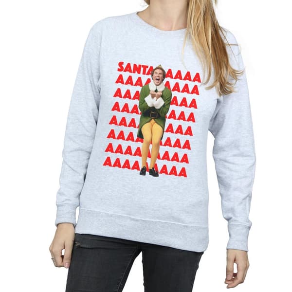 Elf Womens/Ladies Buddy Santa Scream Sweatshirt