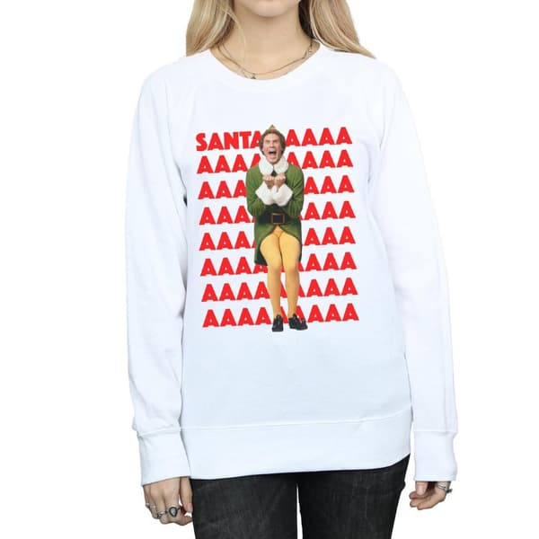 Elf Womens/Ladies Buddy Santa Scream Sweatshirt