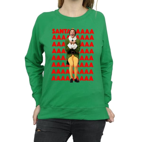 Elf Womens/Ladies Buddy Santa Scream Sweatshirt