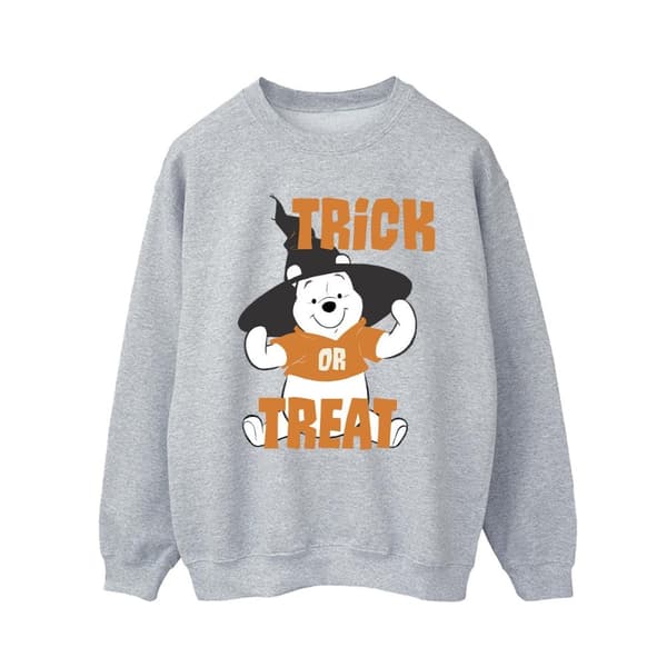Disney Mens Winnie The Pooh Trick Or Treat Sweatshirt Sports Grey XL