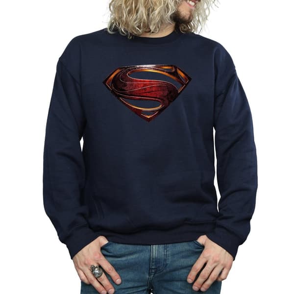 DC Comics Mens Justice League Movie Superman Emblem Sweatshirt