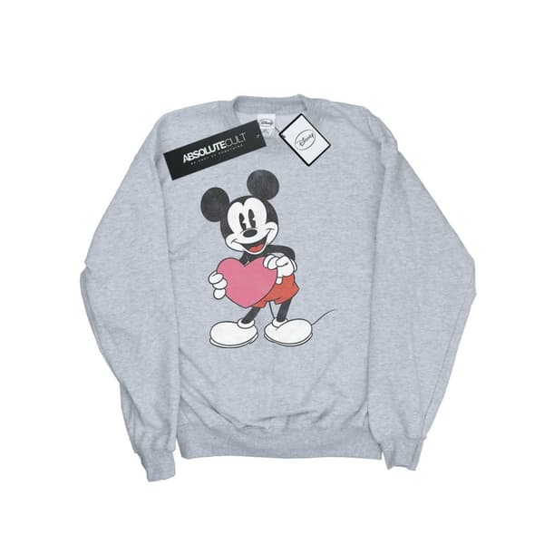 Disney Womens/Ladies Mickey Mouse Valentine Heart Sweatshirt