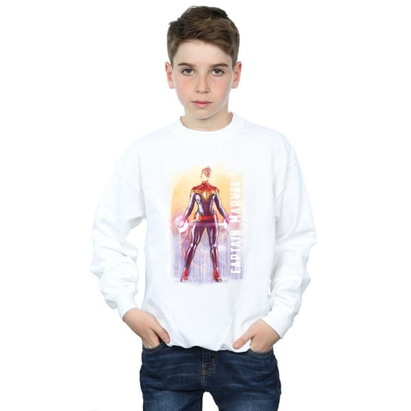 Marvel Boys Captain Marvel Watercolour Sweatshirt