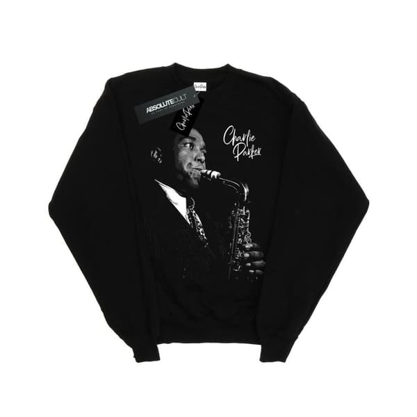 Charlie Parker Mens Playing Saxophone Sweatshirt