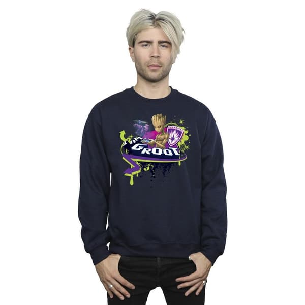 Marvel Mens Guardians Of The Galaxy Groot Gaming Holo Sweatshirt