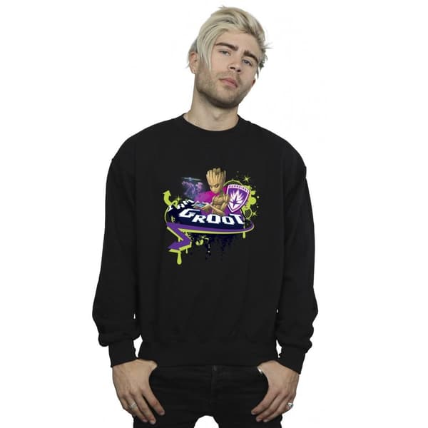 Marvel Mens Guardians Of The Galaxy Groot Gaming Holo Sweatshirt