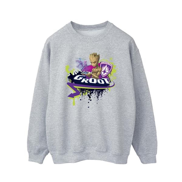 Marvel Mens Guardians Of The Galaxy Groot Gaming Holo Sweatshirt