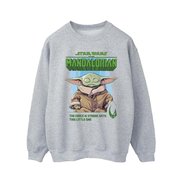 Star Wars Mens The Mandalorian The Force Is Strong Sweatshirt Sports Grey 5XL