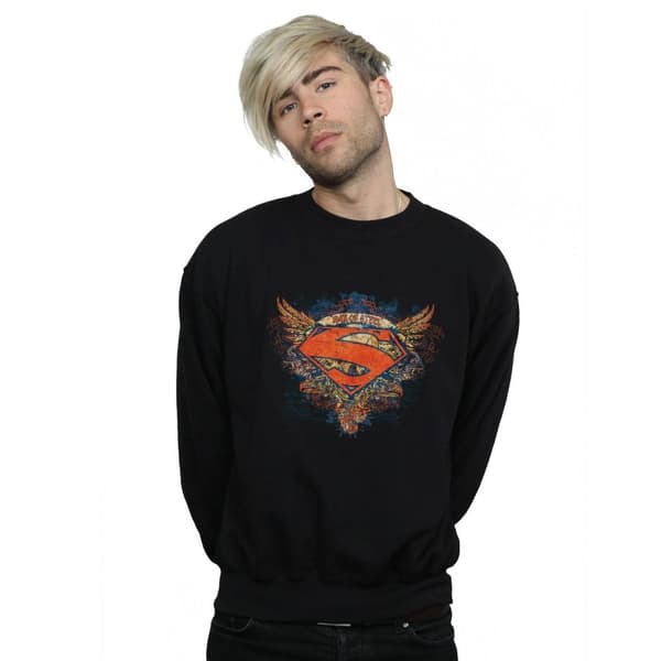 DC Comics Mens Superman Wings Shield Sweatshirt