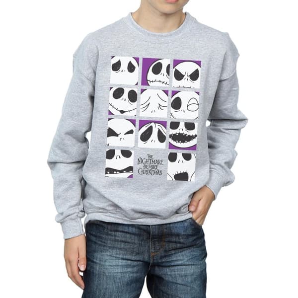 Disney Pojkar Nightmare Before Christmas Jacks många ansikten Squares Sweatshirt