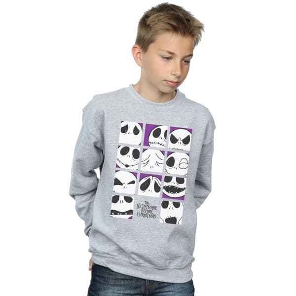 Disney Pojkar Nightmare Before Christmas Jacks många ansikten Squares Sweatshirt