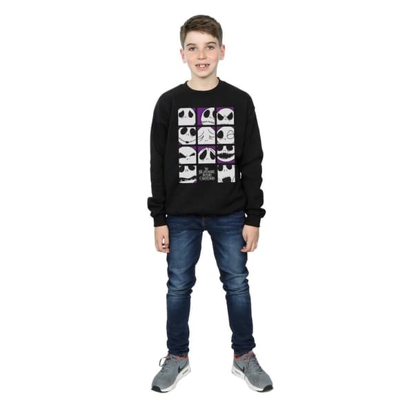 Disney Pojkar Nightmare Before Christmas Jacks många ansikten Squares Sweatshirt