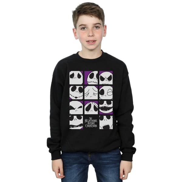 Disney Pojkar Nightmare Before Christmas Jacks många ansikten Squares Sweatshirt