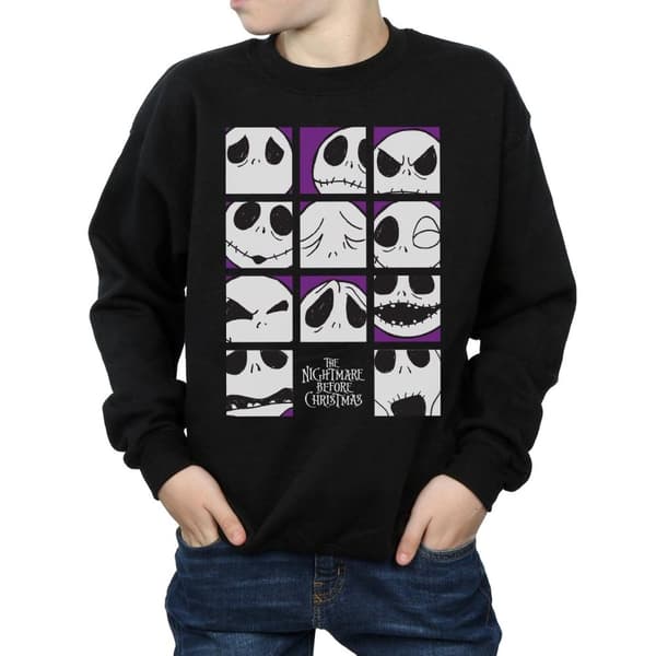 Disney Pojkar Nightmare Before Christmas Jacks många ansikten Squares Sweatshirt