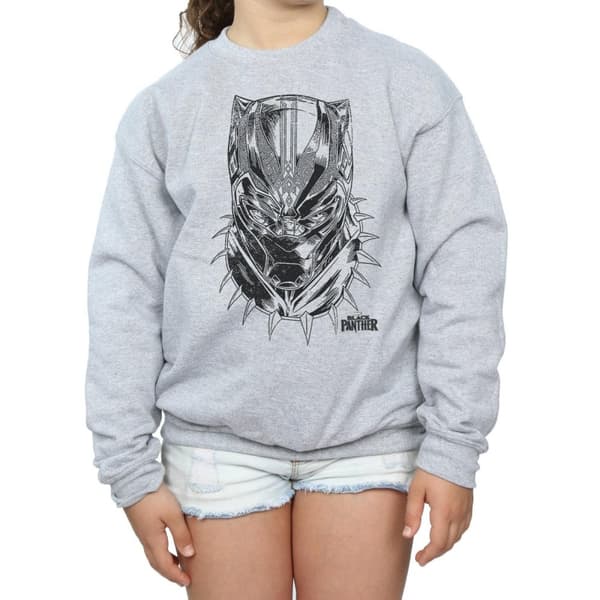 Marvel Girls Black Panther Spray Headshot Sweatshirt