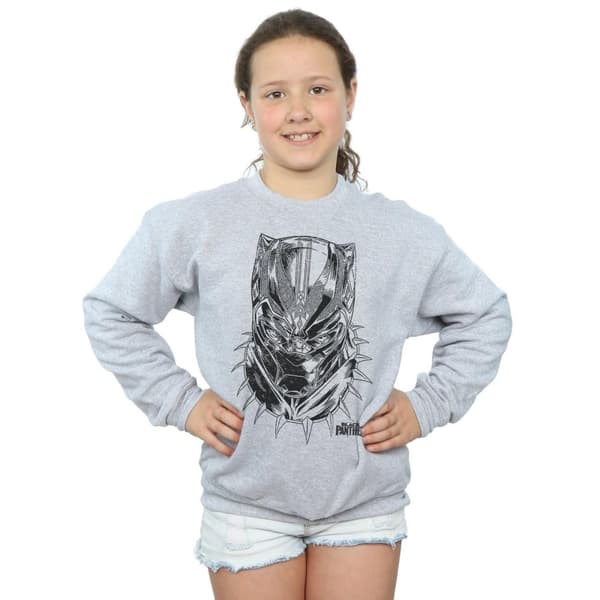 Marvel Girls Black Panther Spray Headshot Sweatshirt