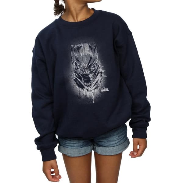 Marvel Girls Black Panther Spray Headshot Sweatshirt
