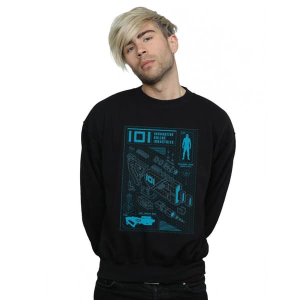 Ready Player One Mens IOI Laser Rifle Blueprint Sweatshirt