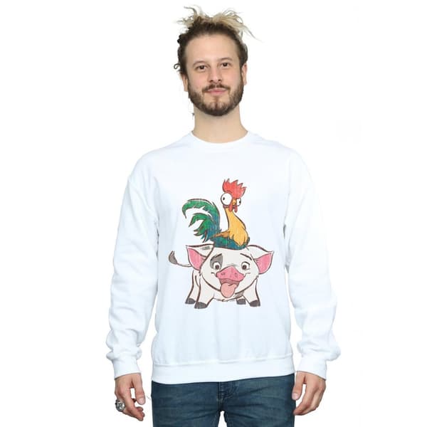 Disney Mens Moana Hei Hei And Pua Sweatshirt