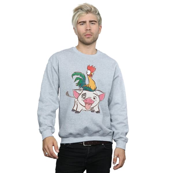Disney Mens Moana Hei Hei And Pua Sweatshirt