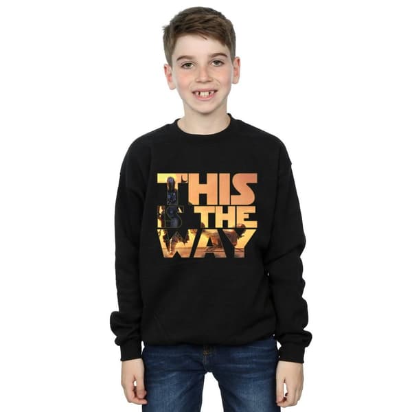 Star Wars Boys The Mandalorian The Way Poster Text Sweatshirt