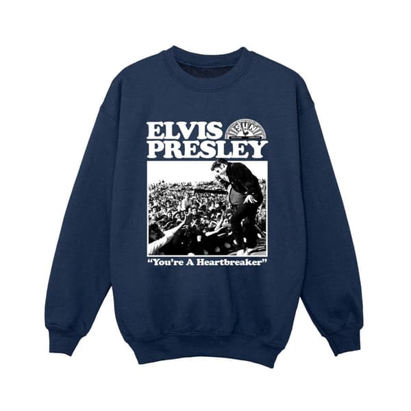 Elvis Boys A Heartbreaker Sweatshirt Navy Blue 7-8 Years