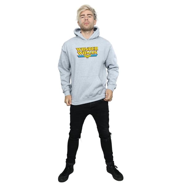DC Comics Mens Wonder Woman Text Logo Hoodie