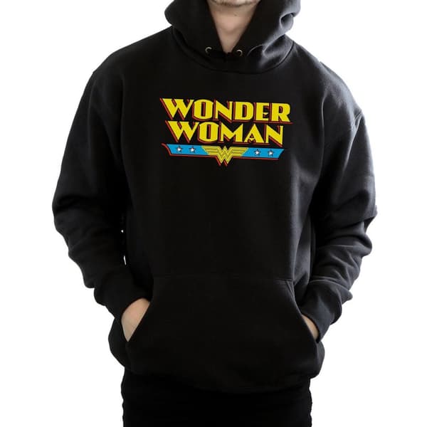 DC Comics Mens Wonder Woman Text Logo Hoodie