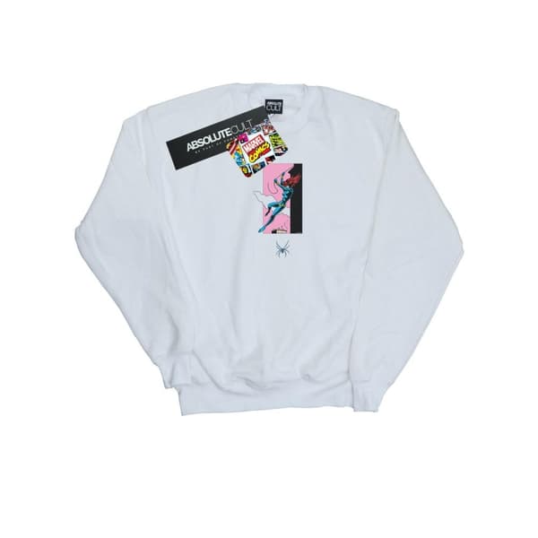 Marvel Comics Girls Black Widow Roof Jump Sweatshirt White 9-11 Years